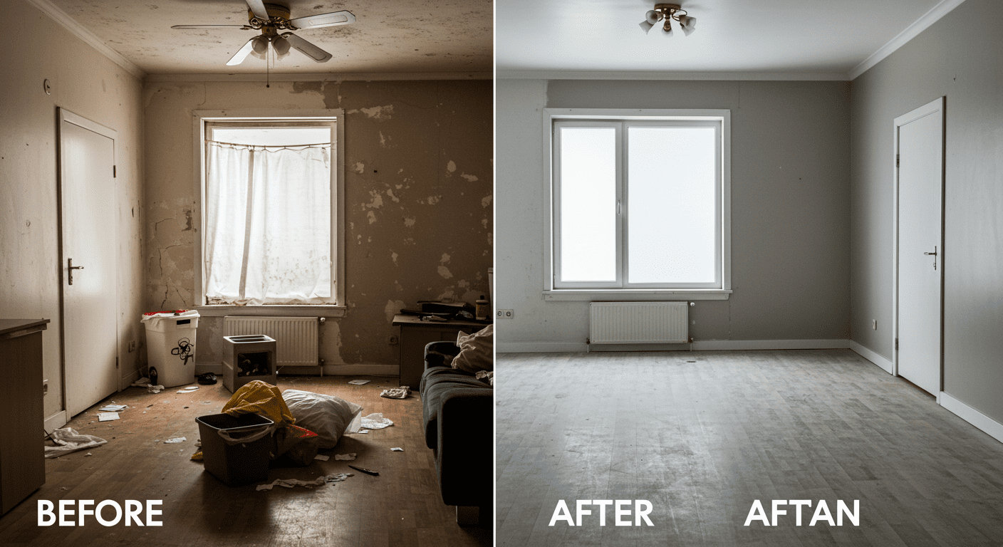 Before and After Biohazard Cleanup