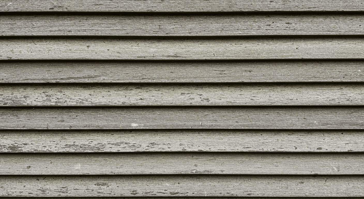 A detailed close-up shot of old asbestos siding, showcasing its texture and color variations. The image captures the wear and tear of the siding, emphasizing its age and potential hazards.