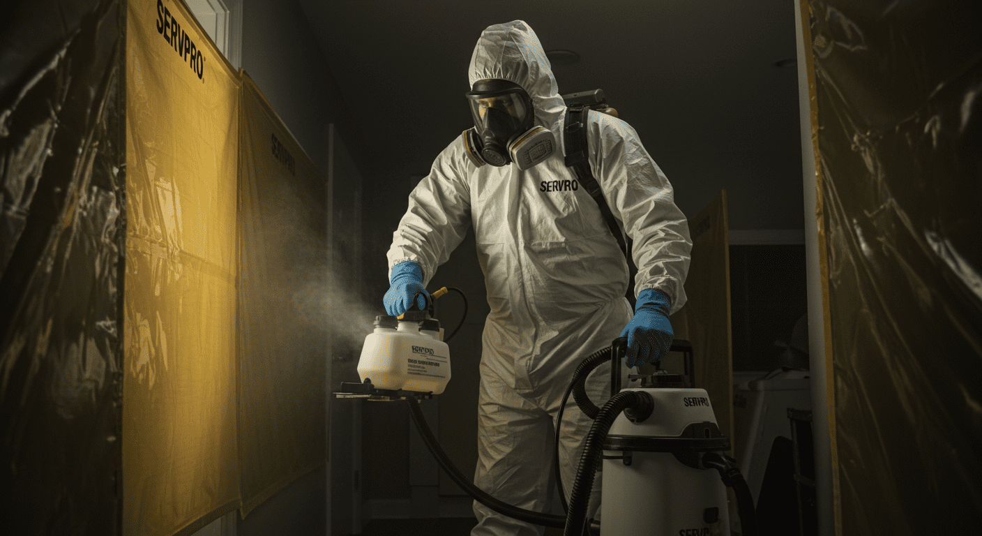 SERVPRO Technician Cleaning